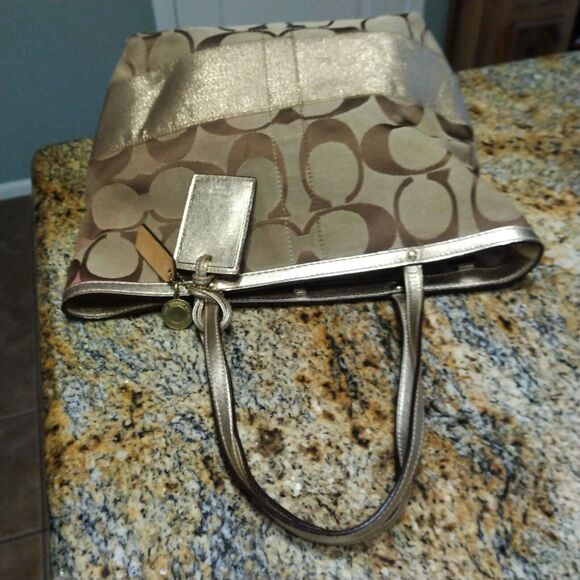 Signature Coach Tote Bag Satchel Brown Handbag No J0668-10124 - Picture 8 of 14